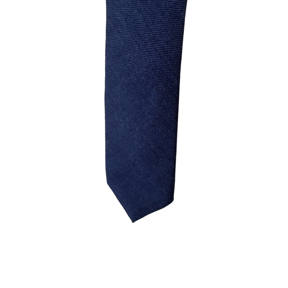 Bonobos Tie Mens One Size Navy Wool Silk Solid Woven Skinny USA Handmade Necktie